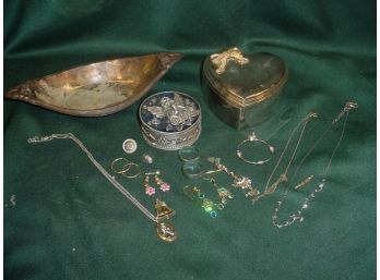 Costume Jewelry, Boxes, Tray  (10)