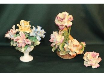 2 Pieces Porcelain Flowers, Capodimonte  (94)
