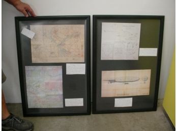 2 Large WWI Framed Paper Images 23'x 33'  (152)