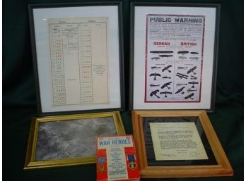 4 Framed WWI Paper Images, 12'x15'  (151)