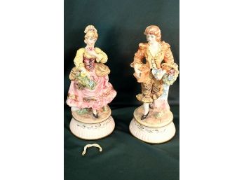 Pair Of Porcelain Figurines, Capodimonte, Italy  (92)