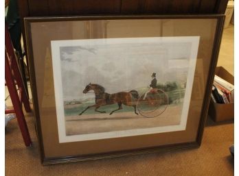 Framed English Equestrian Print, 'Lord William', 34'x 28'