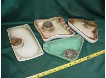 4 Hyde Park Glazed Ceramic Ashtrays  (38)
