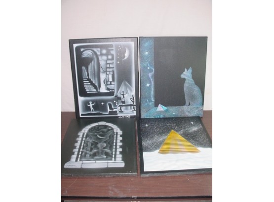 Group Of 4 Mikel Mystic Paintings, '04, '07, '09, '09  (197)