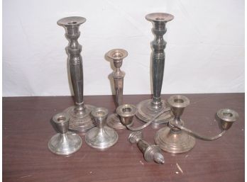 Candlestick Holders, 3 Are Sterling  (222)