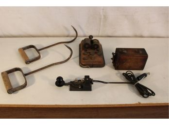Ford Battery, Ringer, Hayhooks & Telephone Key   (314)