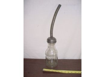 Embossed One Quart Oil Bottle With Filler Tube(217)