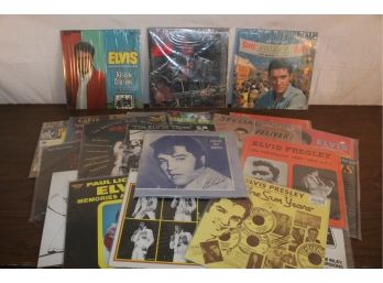 Collection Of 22 Elvis Presley 33 1/3 LP Vinyl Records In Plastic Protectors   (303)