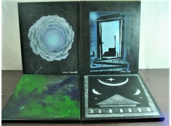 4 Paintings On Canvas By Mikel Mystic,   (173)