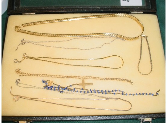 6 Chain Necklaces, 1 Bracelet, Rosary   (75)