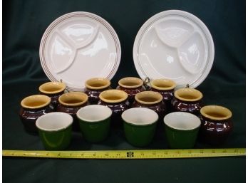 10 Small Pots, 4 Custard Cups, 2 Divided Plates  (60)
