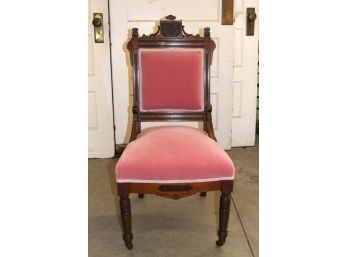 Black Walnut Upholstered Side Chair , Ca 1885 (94)
