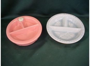 2 Divided Glazed Baby Plates  (86)
