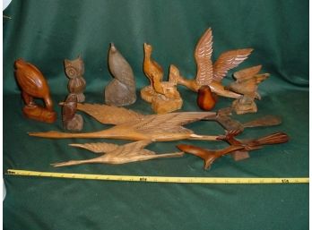 14 Wooden Carved Figurines   (48)