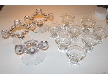 11 Pieces Candlewick Pattern Glassware  (135)
