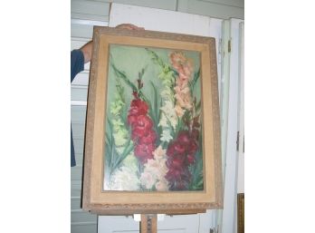 Painting On Board Gladiolus Flowers, Dorothy Schmit, 45'x 32'   (39)
