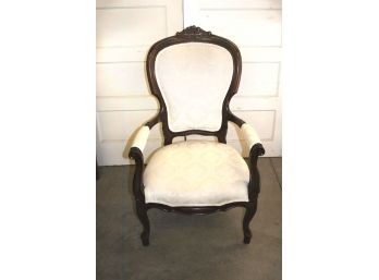 Upholstered Victorian Black Walnut Gentleman's Chair, Ca 1885  (93)