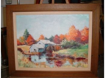 Framed Painting On Board, Signed, 30'x 24'   (84)