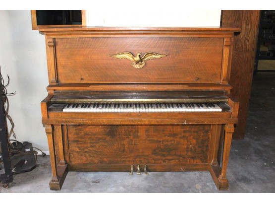 Antique Behr Bros & Co (new York) Quarter Sawn Oak Upright Piano   (228)