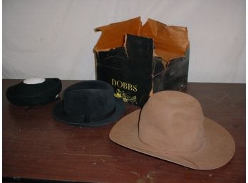 3 Hats; Dobbs, Christian Dior, Rodeo King &  Size 7 1/2   (199)