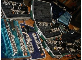 Group Of 9 Clarinets In Cases, All Incomplete  (67)
