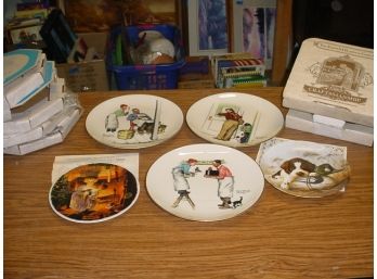 5 Collector Plates- 4 Of Them Are Norman Rockwells   (52)