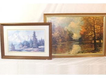 2 Framed Prints, 33'x 22' And 40'x 28'    (42)