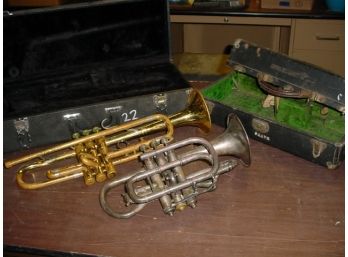 2 Horns, Trumpet & Bugle, No Mouth Pieces  (96)