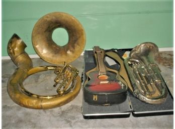 Yamaha Empty Case, Tuba Parts, Euphonium, 12 String Guitar (needs Repair)  (130)