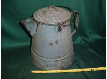 Grey Enamel Coffee Pot, 12'H   (54)