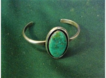 Tested Sterling Bracelet With Excellent Turquoise Stone  (137)