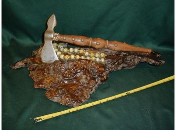 Burl Mounted Necklace And Hatchet  (42)