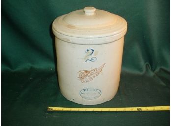 Red Wing #2 Crock And Lid   (190)