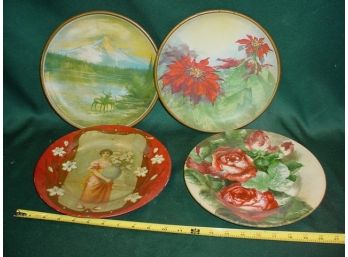 4 Old Beer Advertising Tin Plates, 10'  (126)