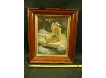 Framed Indian Maiden Print, Father & Son, 11'x 13'  (78)