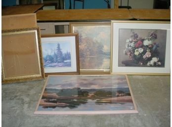 4 Framed Prints, Frames, Corkboard  (26)