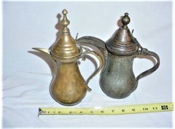 2 Small Persian Brass Ewers  (22)
