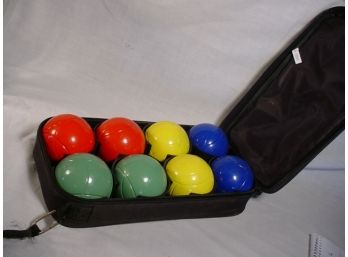 Traveling Bocce Ball Set In Case W/broken Handle  (120)