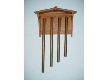 Oak Arts & Crafts Wall Chime With Brass Tubes , 17'x 24'  (147)