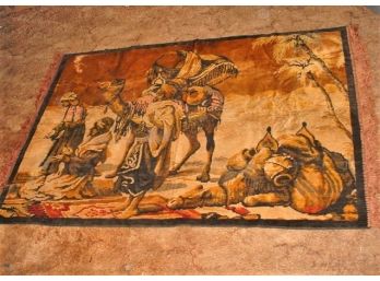 Rug/tapestry Of Camel Bedouin Scene, 54'x 38'  (112)