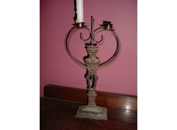 Ornate Cast Iron Candle Holder, 13' High  (35)