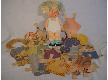 Bunny Lou Paper Doll & Clothes, Very Fragile   (134)