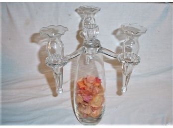 Candle Holder W/3 Vase Inserts, 10' Glass Vase  (118)