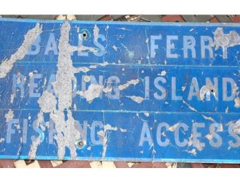 Balls Ferry -reading Island- Fishing Access Heavy Metal Sign  (245)