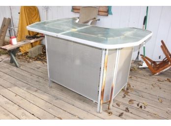 Glass Topped Outdoor Stainless Kitchen/serving Counter  (210)