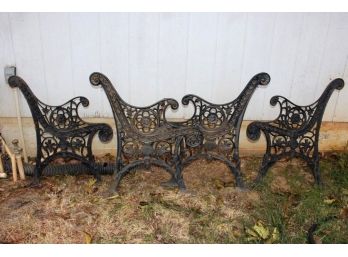 2 Pair Ornate Wrought Iron Bench Ends   (233)