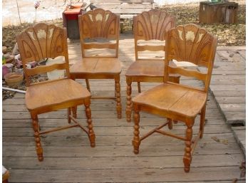 Set Of Oak 4 Cottage Chairs  (61)