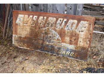 Embossed Metal 'evinrude' Sign, 3'x 6'  (244)