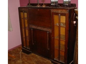 Oak Bookcase/ Secretary,  Ca. 1940, 47'wide, 11' Deep 42' High  (36)