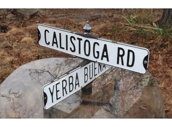 2 Porcelain Street Signs, Calistoga Road  (237)